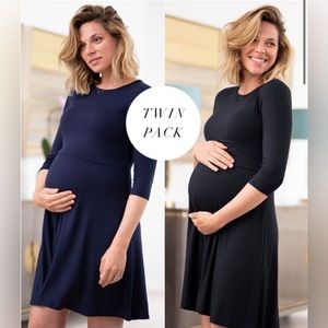 Bundle of 2 seraphine maternity midi dresses